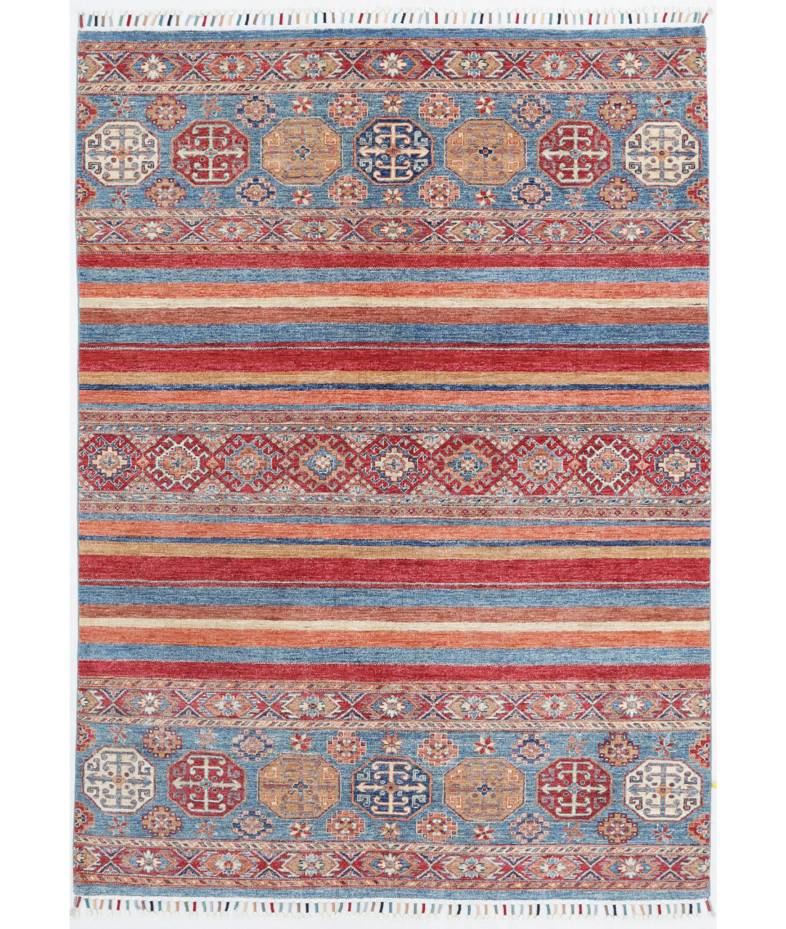 Hand Knotted Khurjeen Wool Rug  - 5&#39; 7&quot; X 7&#39; 10&quot; 5&#39; 7&quot; X 7&#39; 10&quot; (170 X 239) / Multi / Blue