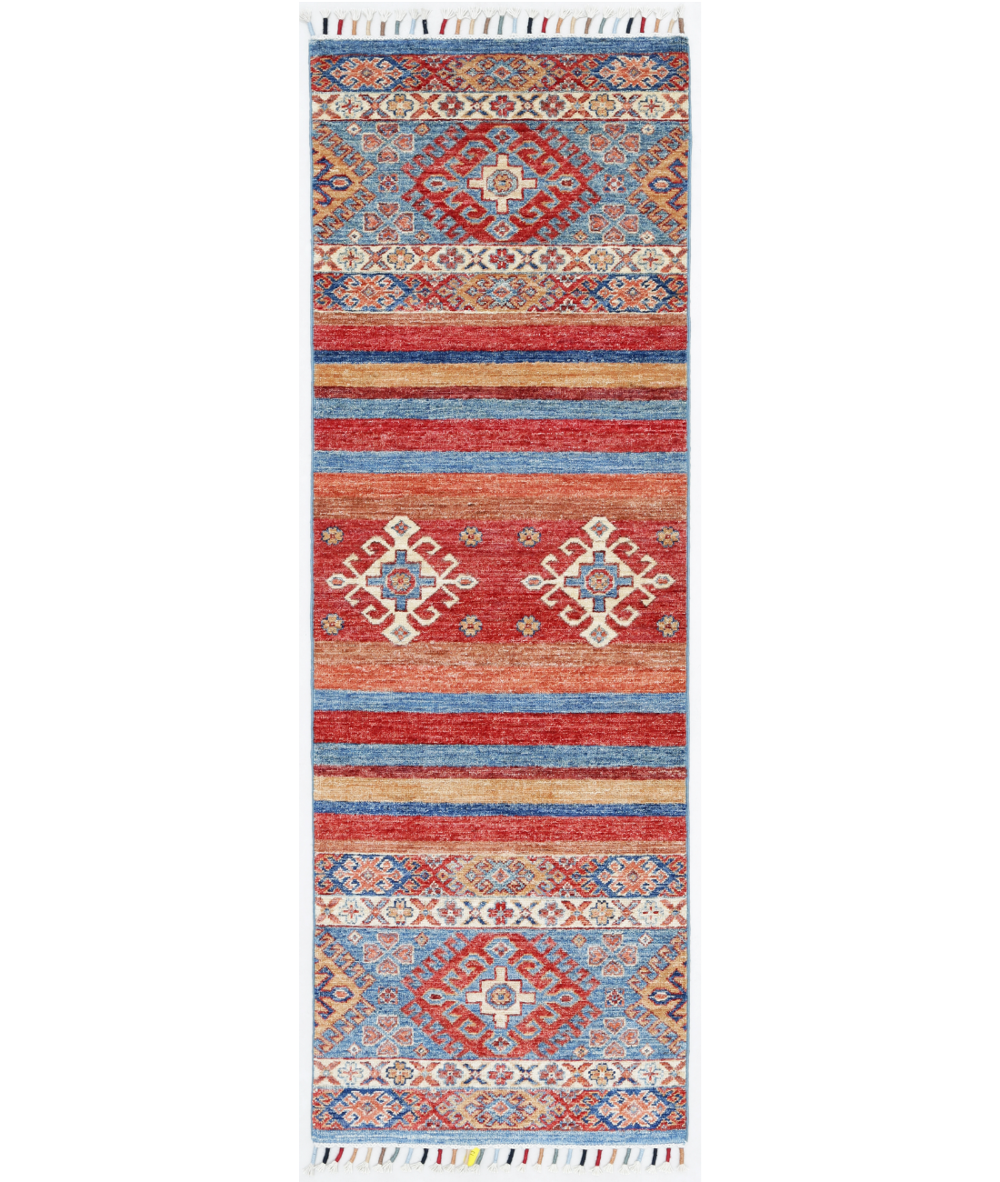 Hand Knotted Khurjeen Wool Rug  - 1' 11" X 6' 2" 1' 11" X 6' 2" (58 X 188) / Multi / Red