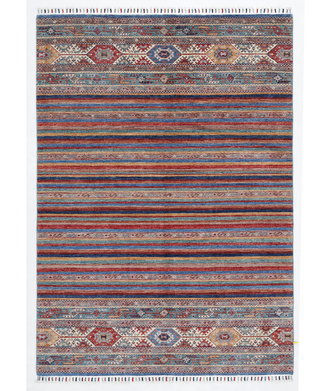 Hand Knotted Khurjeen Wool Rug  - 5' 8" X 8' 0" 5' 8" X 8' 0" (173 X 244) / Multi / Red