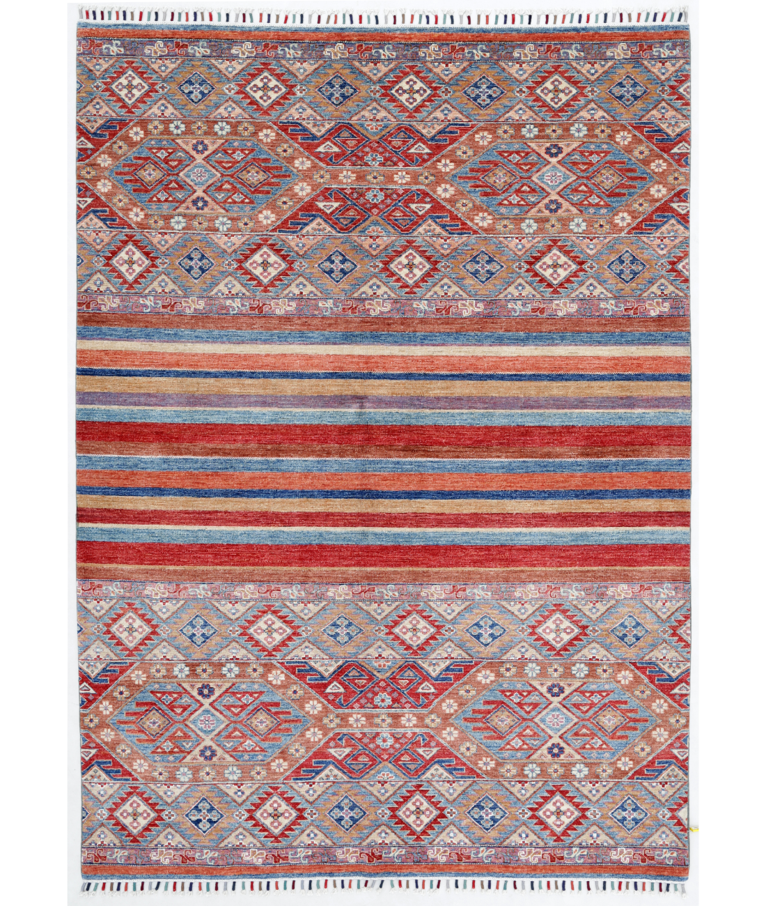 Hand Knotted Khurjeen Wool Rug  - 5&#39; 7&quot; X 7&#39; 9&quot; 5&#39; 7&quot; X 7&#39; 9&quot; (170 X 236) / Multi / Red