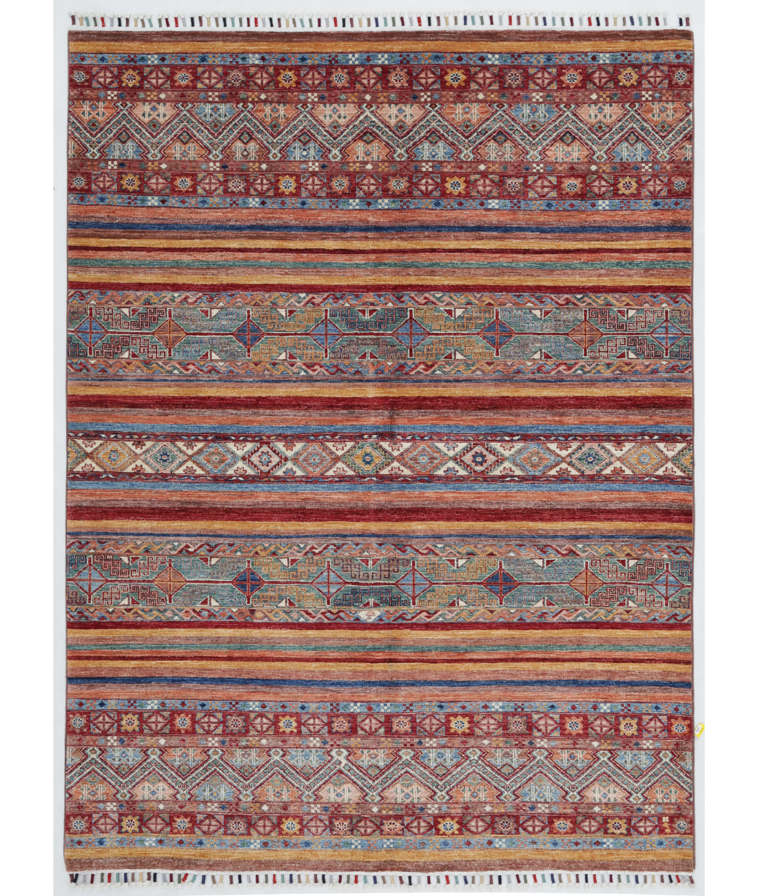 Hand Knotted Khurjeen Wool Rug  - 5&#39; 6&quot; X 7&#39; 8&quot; 5&#39; 6&quot; X 7&#39; 8&quot; (168 X 234) / Multi / Red