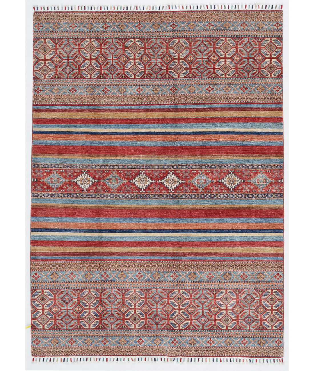 Hand Knotted Khurjeen Wool Rug  - 5&#39; 8&quot; X 7&#39; 10&quot; 5&#39; 8&quot; X 7&#39; 10&quot; (173 X 239) / Multi / Red