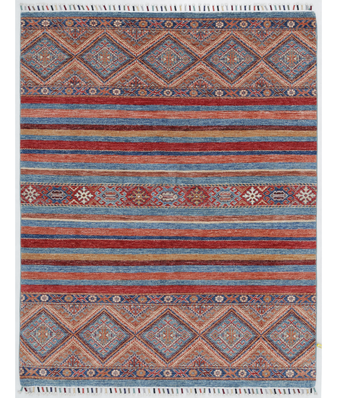 Hand Knotted Khurjeen Wool Rug  - 4&#39; 9&quot; X 6&#39; 0&quot; 4&#39; 9&quot; X 6&#39; 0&quot; (145 X 183) / Multi / Blue