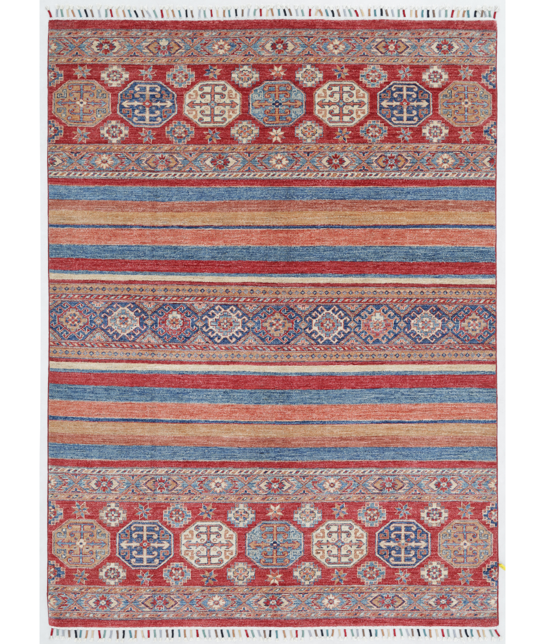 Hand Knotted Khurjeen Wool Rug  - 5&#39; 9&quot; X 7&#39; 8&quot; 5&#39; 9&quot; X 7&#39; 8&quot; (175 X 234) / Multi / Red