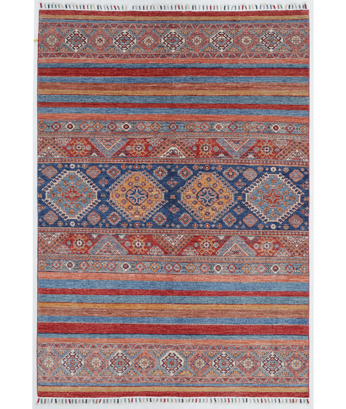 Hand Knotted Khurjeen Wool Rug  - 5&#39; 6&quot; X 7&#39; 10&quot; 5&#39; 6&quot; X 7&#39; 10&quot; (168 X 239) / Multi / Blue