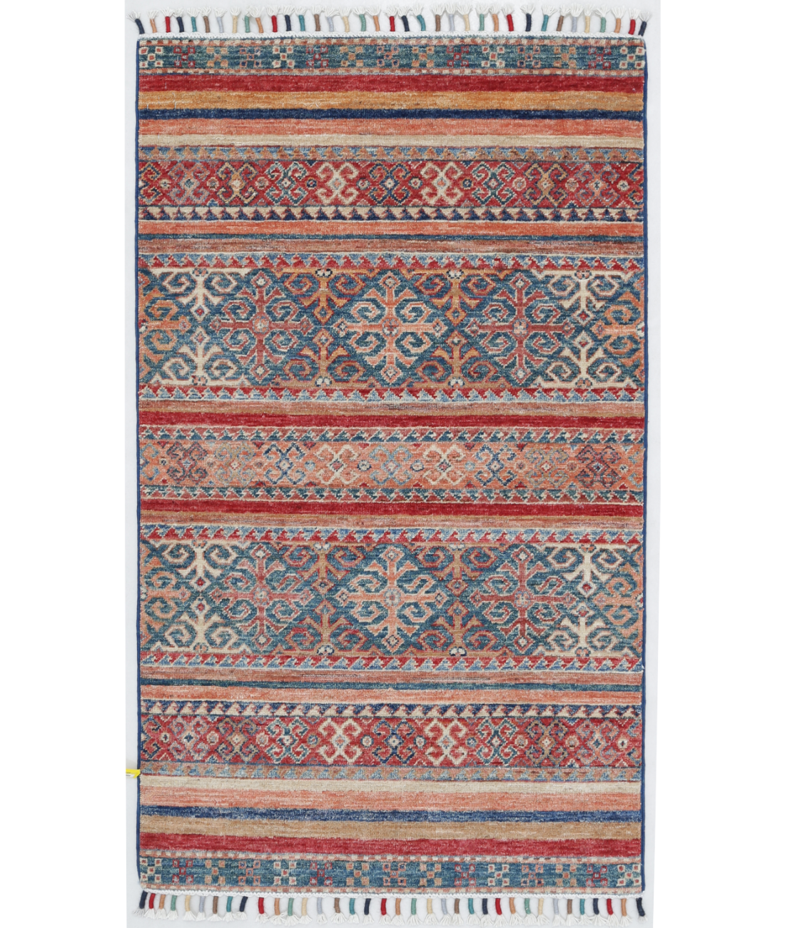 Hand Knotted Khurjeen Wool Rug  - 2' 6" X 4' 2" 2' 6" X 4' 2" (76 X 127) / Multi / Red