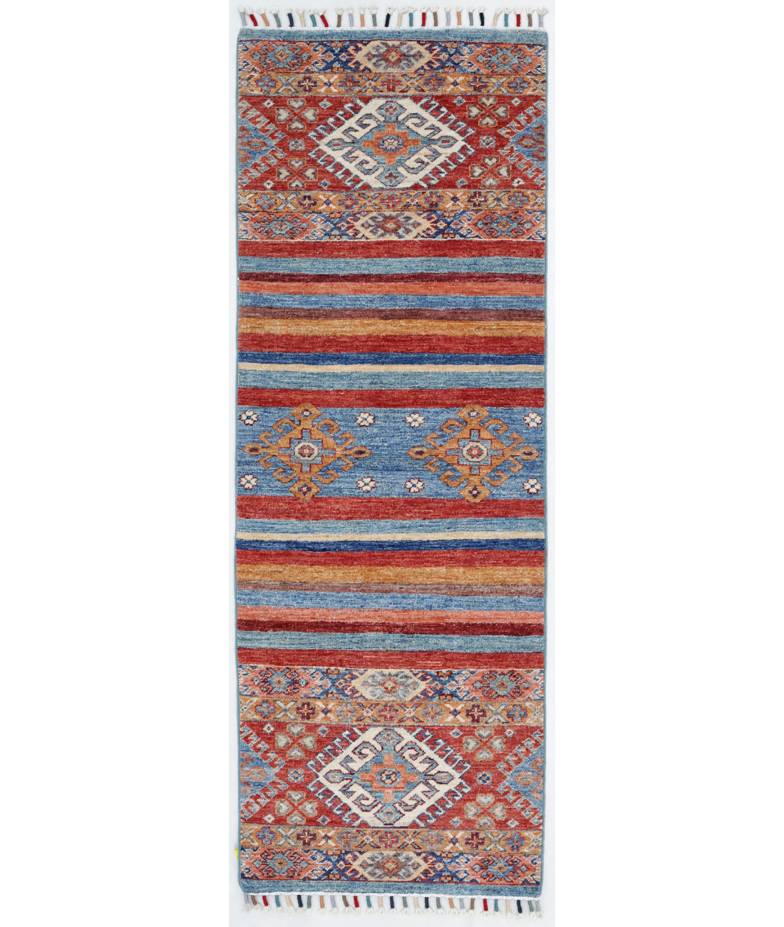 Hand Knotted Khurjeen Wool Rug  - 2&#39; 0&quot; X 5&#39; 9&quot; 2&#39; 0&quot; X 5&#39; 9&quot; (61 X 175) / Multi / Blue