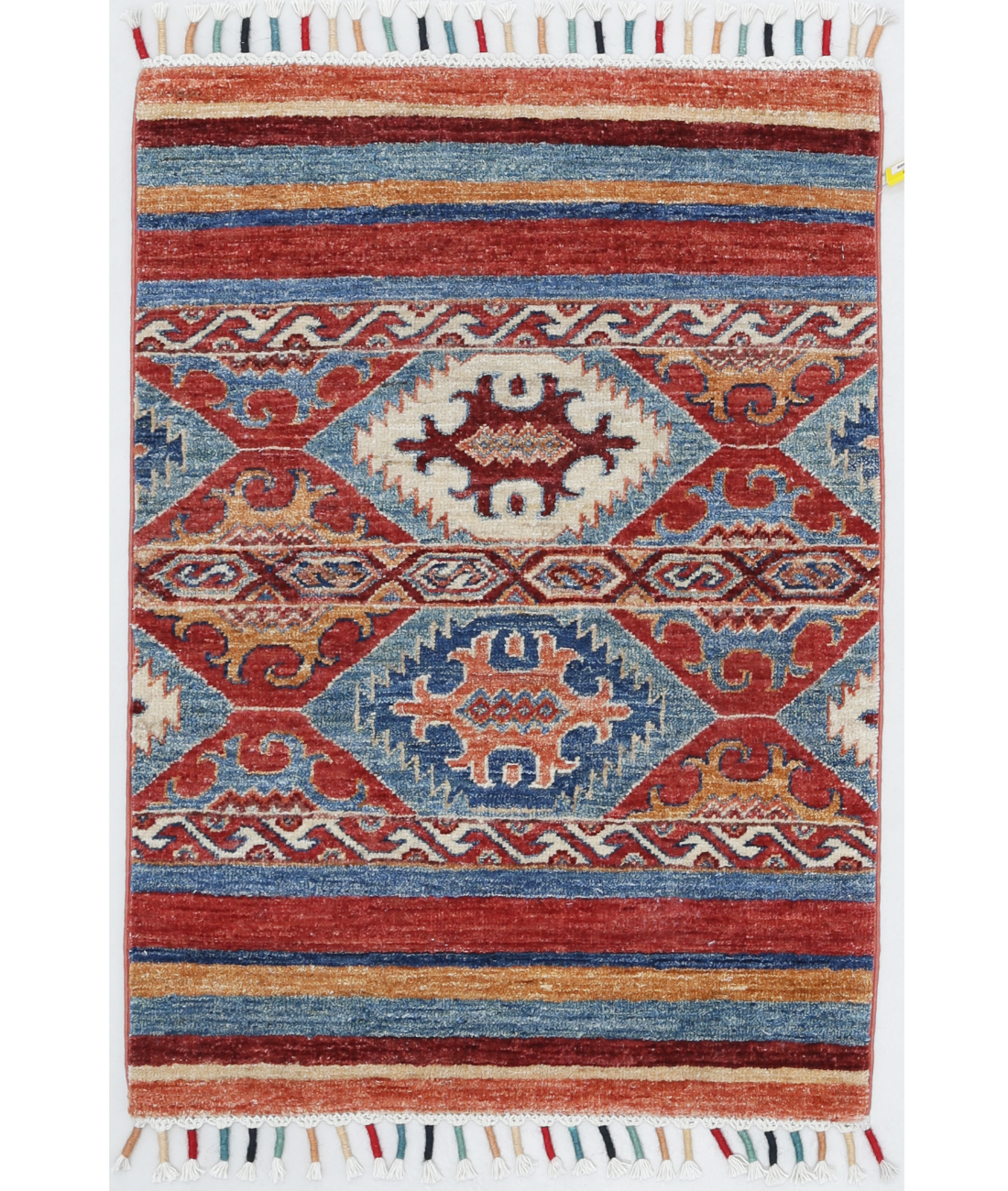 Hand Knotted Khurjeen Wool Rug  - 2&#39; 0&quot; X 2&#39; 10&quot; 2&#39; 0&quot; X 2&#39; 10&quot; (61 X 86) / Multi / Red