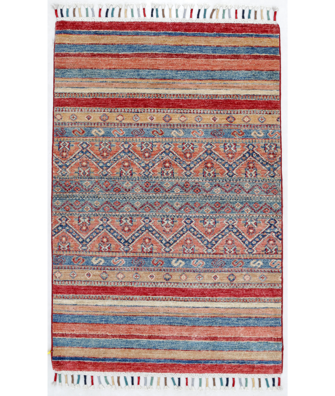 Hand Knotted Khurjeen Wool Rug  - 2&#39; 7&quot; X 4&#39; 0&quot; 2&#39; 7&quot; X 4&#39; 0&quot; (79 X 122) / Multi / Red