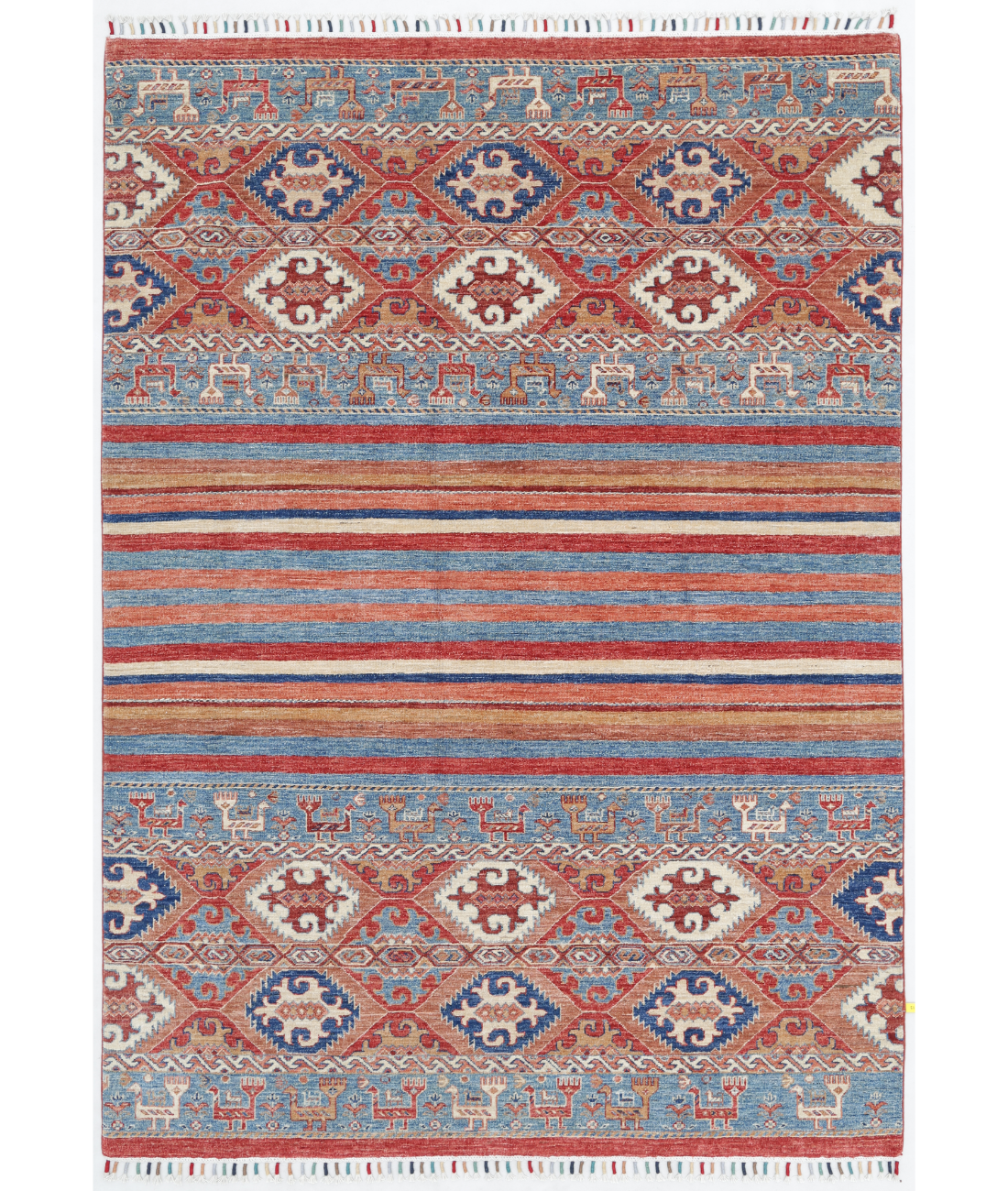 Hand Knotted Khurjeen Wool Rug  - 5&#39; 9&quot; X 8&#39; 0&quot; 5&#39; 9&quot; X 8&#39; 0&quot; (175 X 244) / Multi / Blue