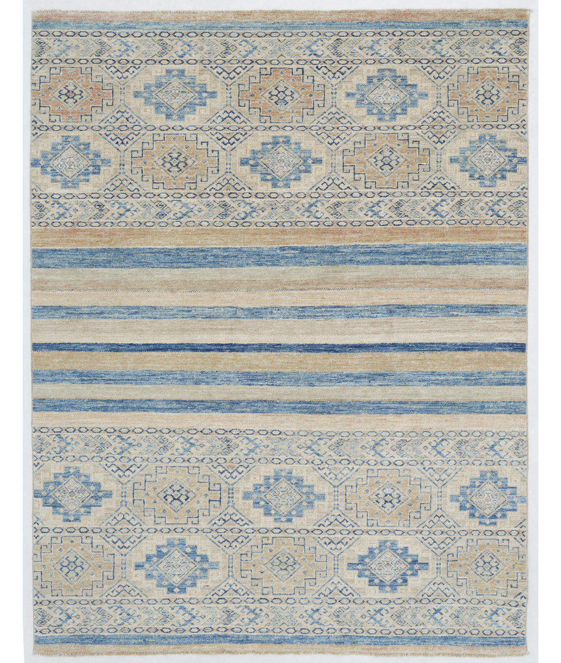 Hand Knotted Khurjeen Wool Rug  - 4&#39; 11&quot; X 6&#39; 4&quot; 4&#39; 11&quot; X 6&#39; 4&quot; (150 X 193) / Multi / Taupe