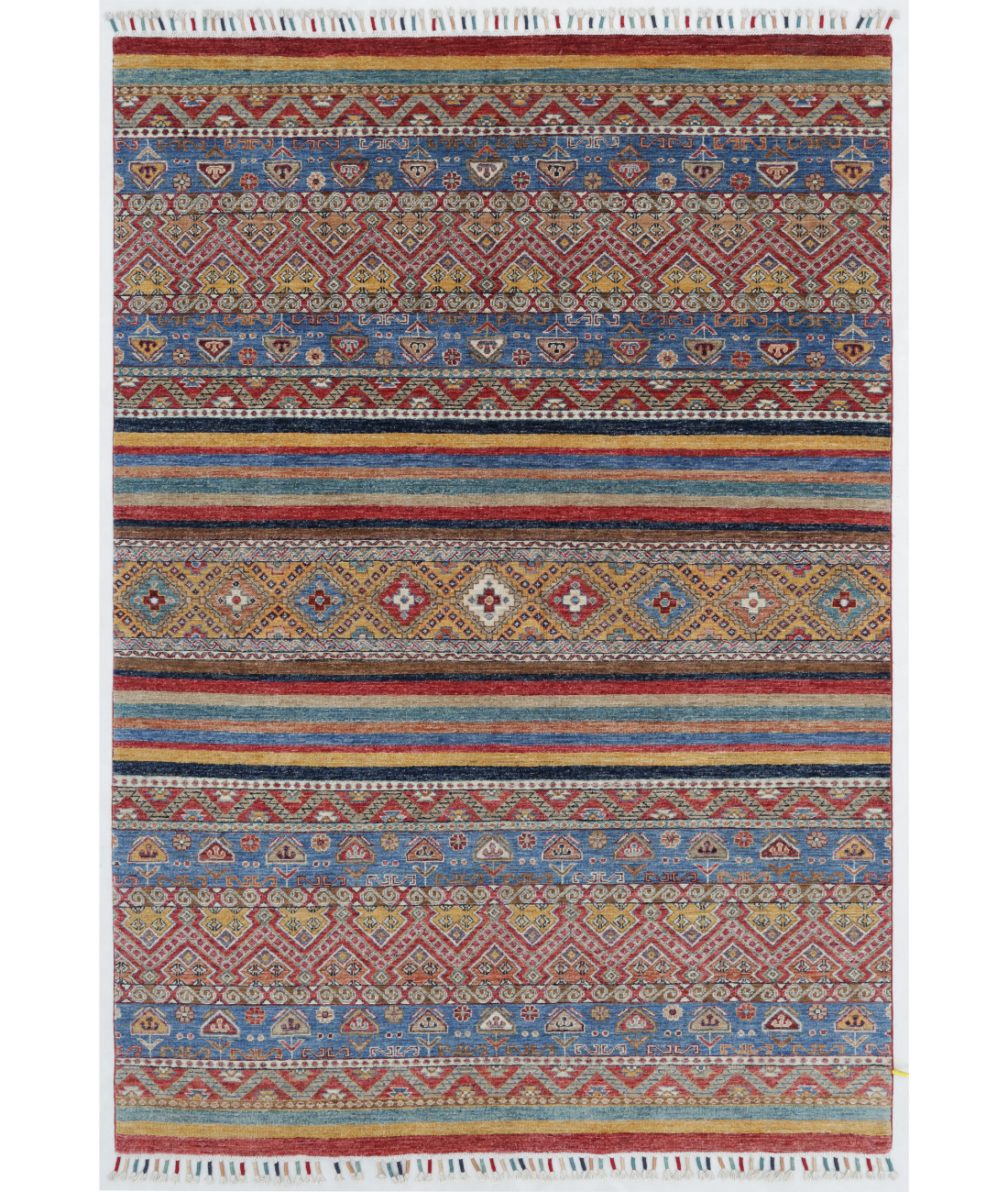 Hand Knotted Khurjeen Wool Rug  - 5&#39; 6&quot; X 8&#39; 1&quot; 5&#39; 6&quot; X 8&#39; 1&quot; (168 X 246) / Multi / Blue