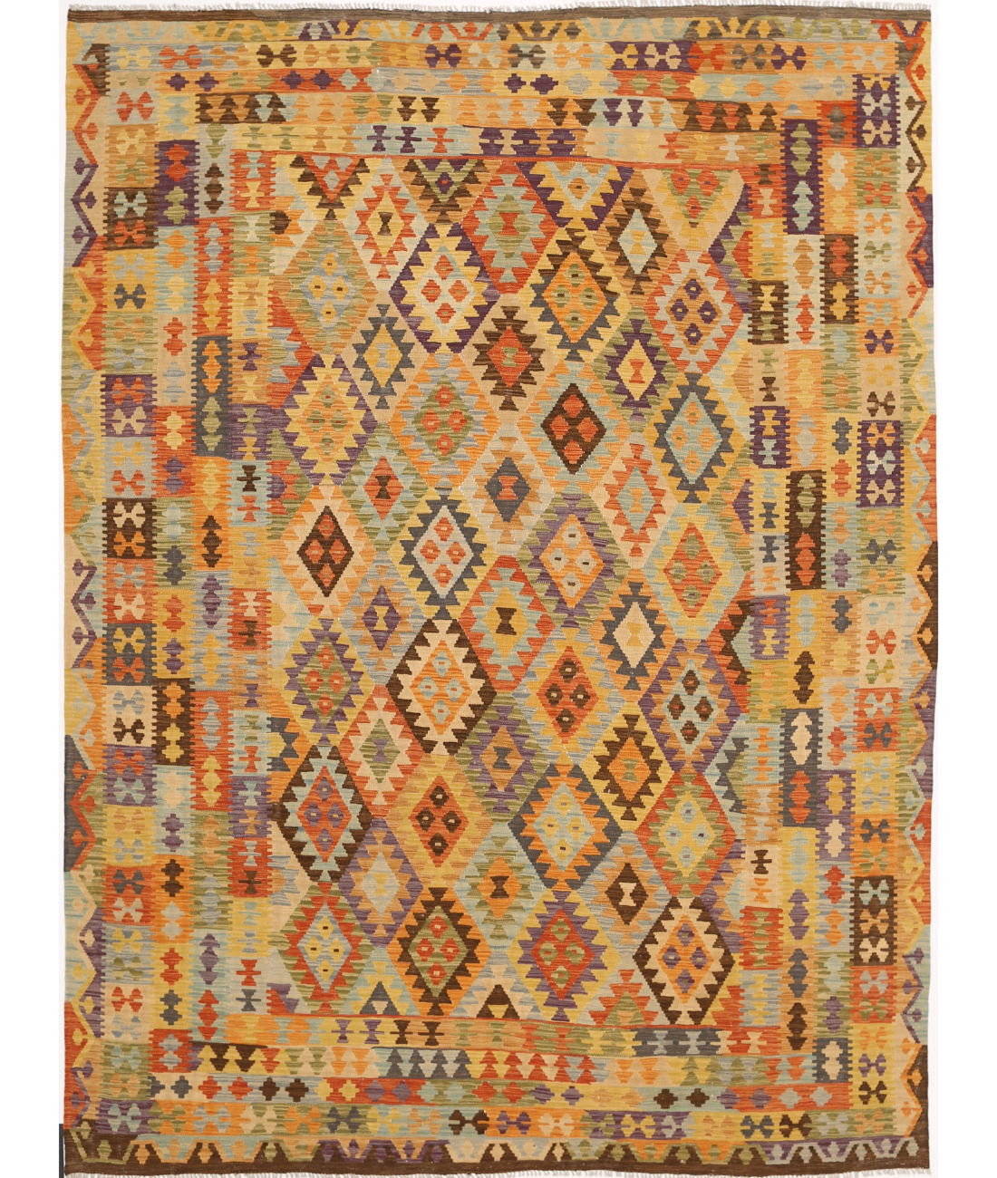 Hand Knotted Maimana Kilim Wool Rug  - 7&#39; 11&quot; X 11&#39; 3&quot; 7&#39; 11&quot; X 11&#39; 3&quot; (241 X 343) / Multi / Multi