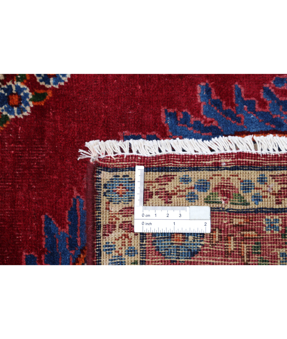 Hand Knotted Persian Kerman Wool Rug - 6'11'' x 9'9'' 6'11'' x 9'9'' (208 X 293) / Red / Blue