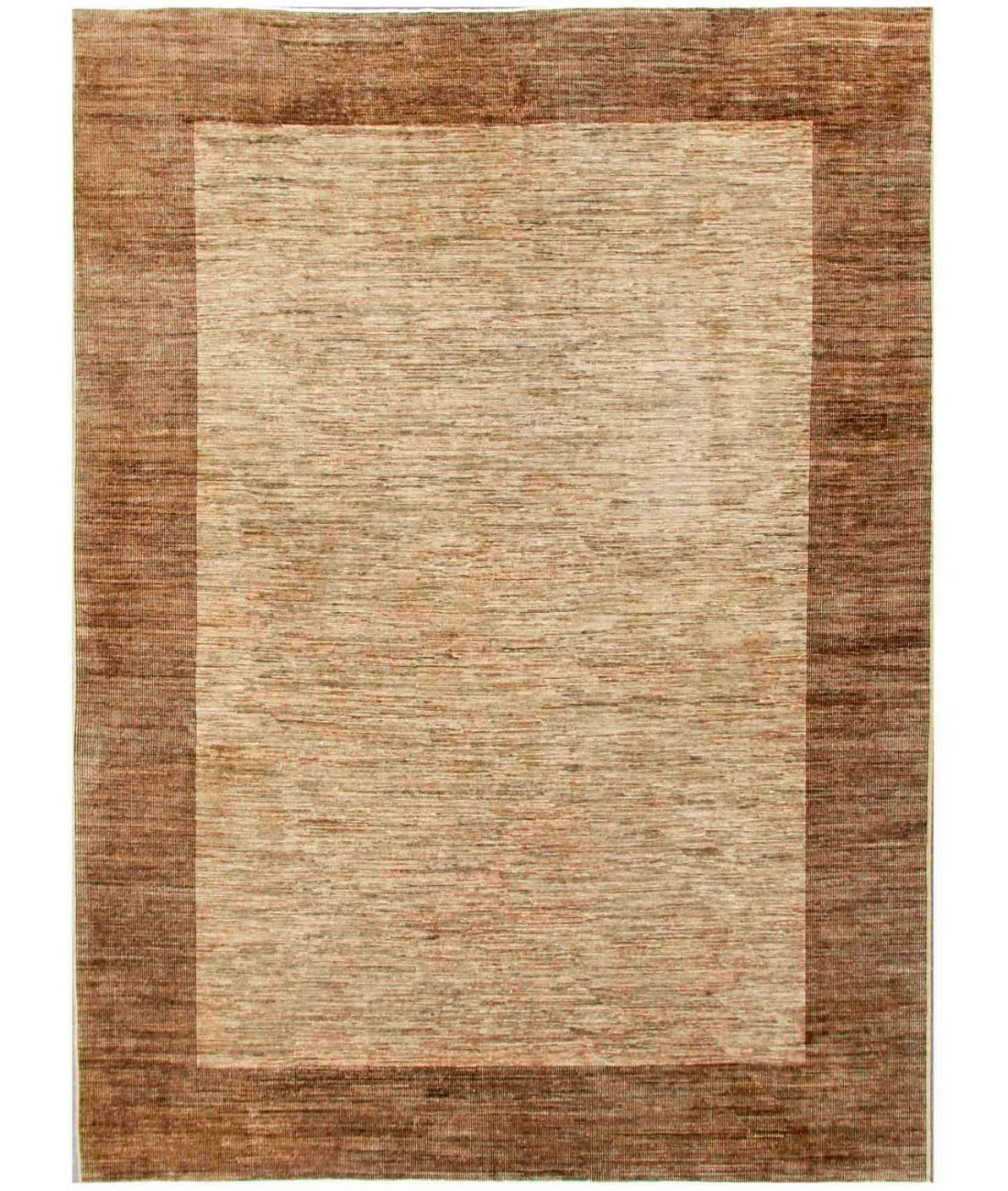 Hand Knotted Modcar Wool Rug  - 8&#39; 5&quot; X 11&#39; 2&quot; 8&#39; 5&quot; X 11&#39; 2&quot; (257 X 340) / Taupe / Brown