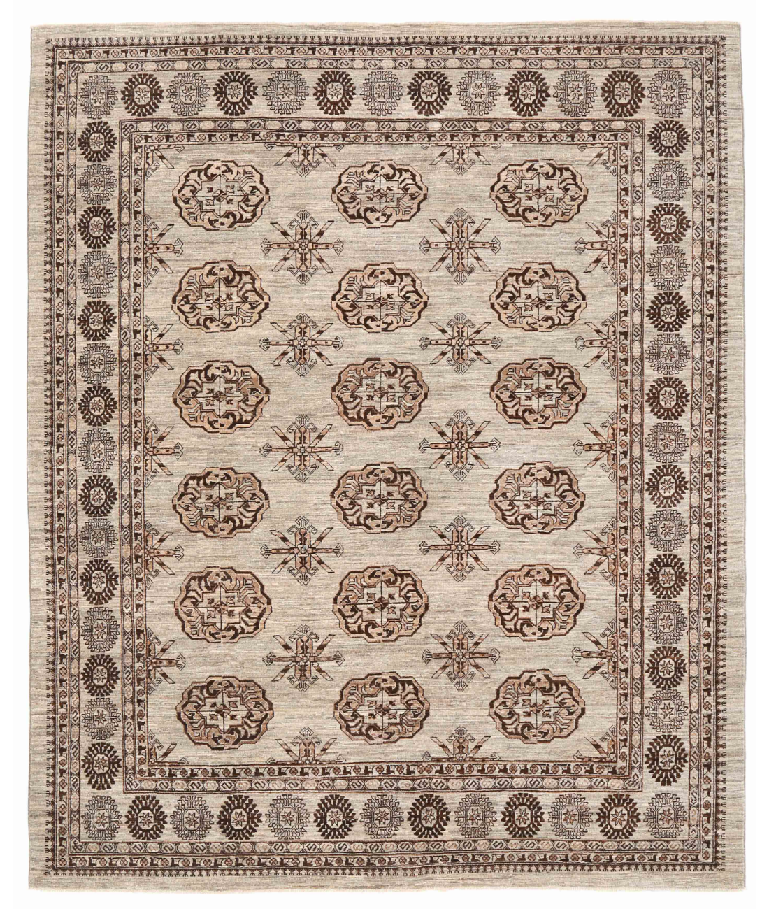 Hand Knotted Modcar Wool Rug  - 7&#39; 11&quot; X 9&#39; 7&quot; 7&#39; 11&quot; X 9&#39; 7&quot; (241 X 292) / Grey / Grey