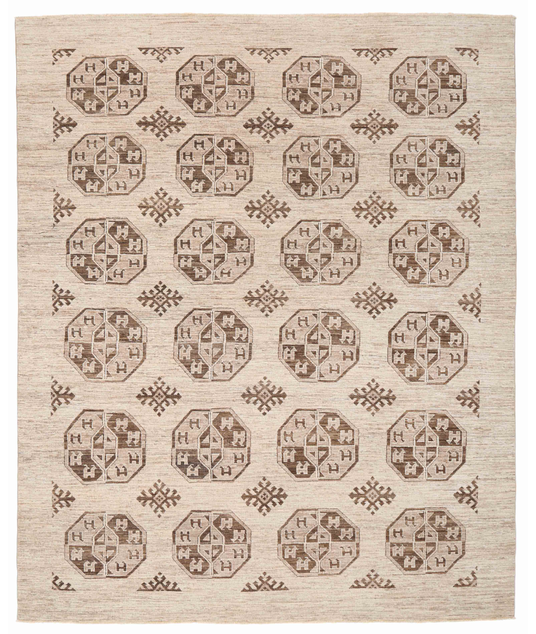 Hand Knotted Modcar Wool Rug  - 7&#39; 1&quot; X 9&#39; 9&quot; 7&#39; 1&quot; X 9&#39; 9&quot; (216 X 297) / Taupe / Brown