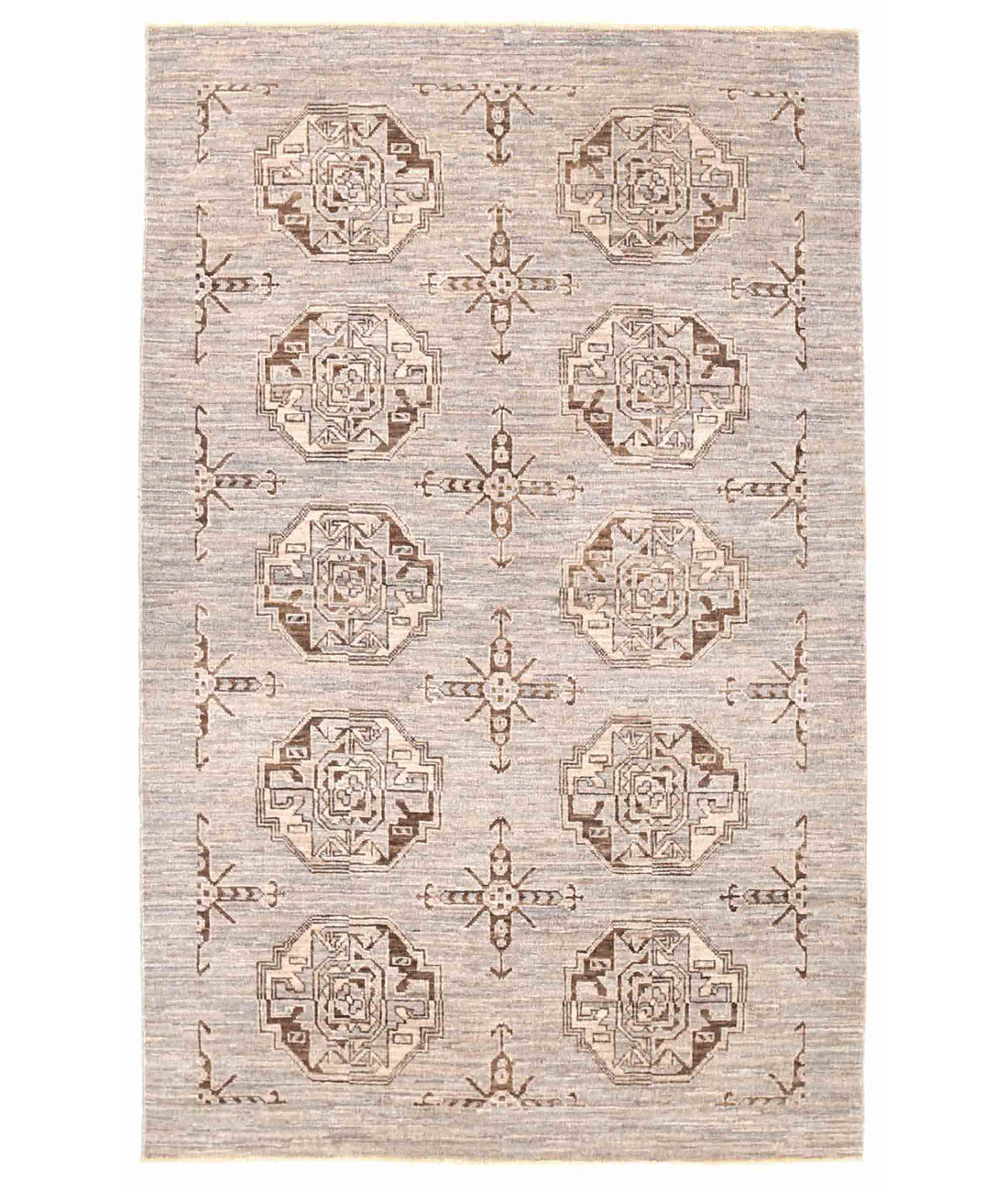 Hand Knotted Modcar Wool Rug  - 3&#39; 1&quot; X 6&#39; 0&quot; 3&#39; 1&quot; X 6&#39; 0&quot; (94 X 183) / Grey / Brown