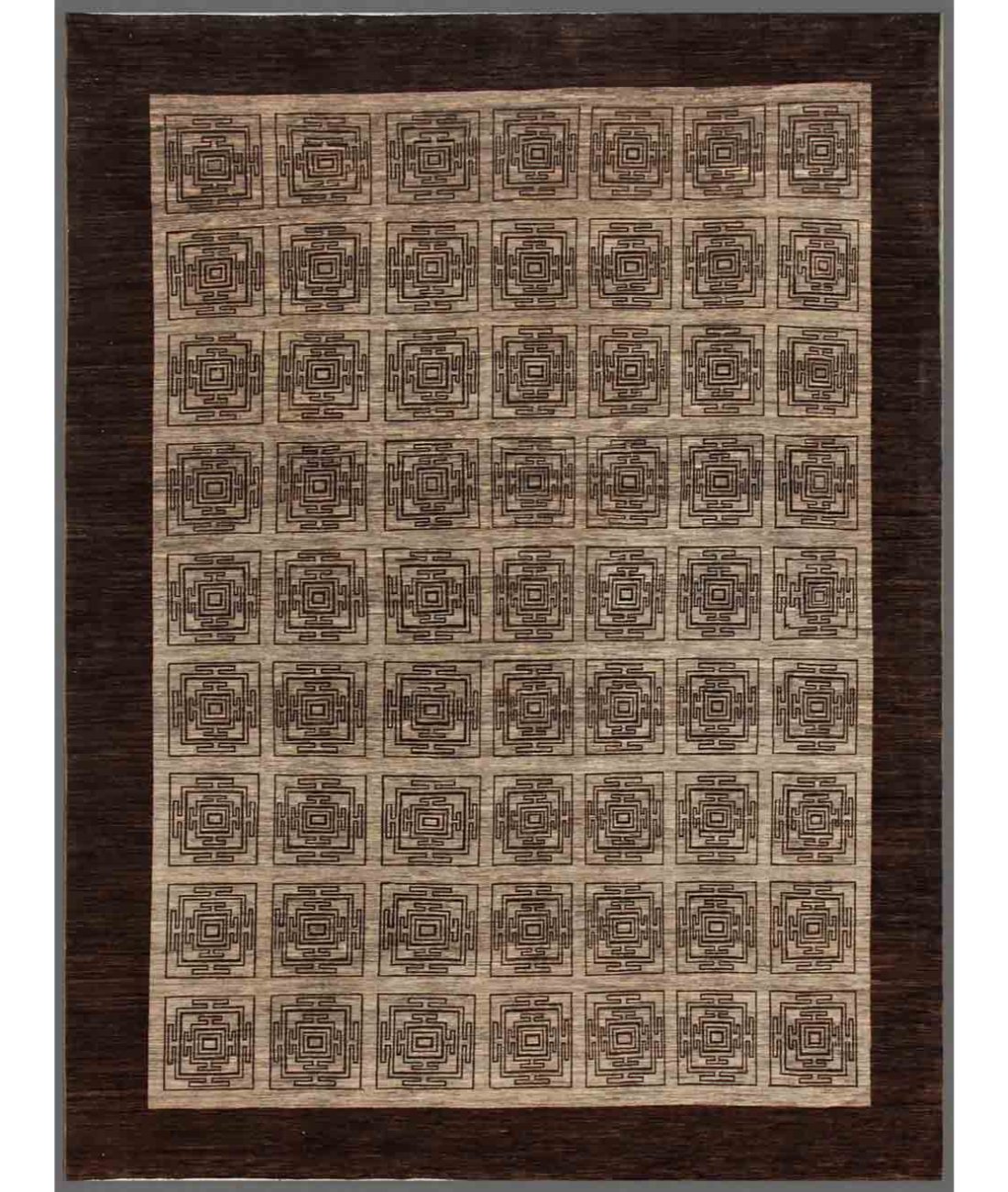 Hand Knotted Modcar Wool Rug  - 11&#39; 0&quot; X 14&#39; 5&quot; 11&#39; 0&quot; X 14&#39; 5&quot; (335 X 439) / Grey / Brown