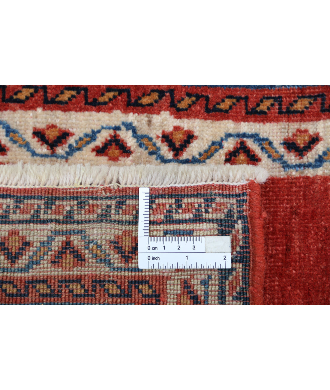 Hand Knotted Persian Gabbeh Wool Rug - 2'4'' x 3'6'' 2'4'' x 3'6'' (70 X 105) / Rust / Blue