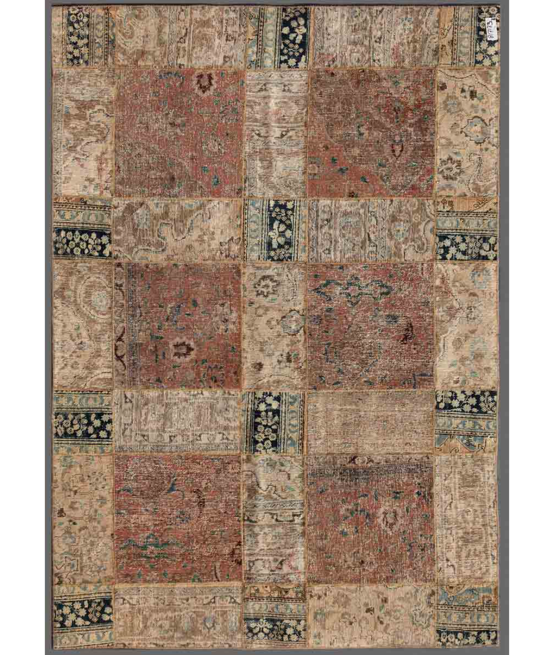 Hand Knotted Mosaic Wool Rug  - 7&#39; 0&quot; X 10&#39; 0&quot; 7&#39; 0&quot; X 10&#39; 0&quot; (213 X 305) / Beige / Blue