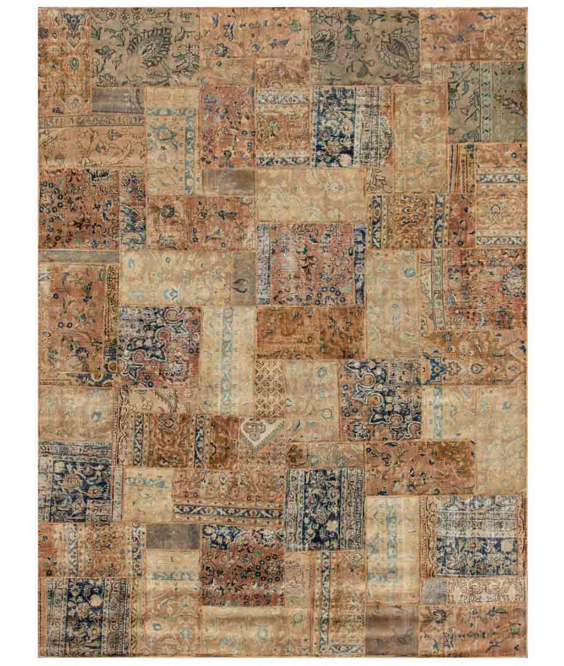 Hand Knotted Mosaic Wool Rug  - 8' 1" X 11' 9" 8' 1" X 11' 9" (246 X 358) / Beige / Brown