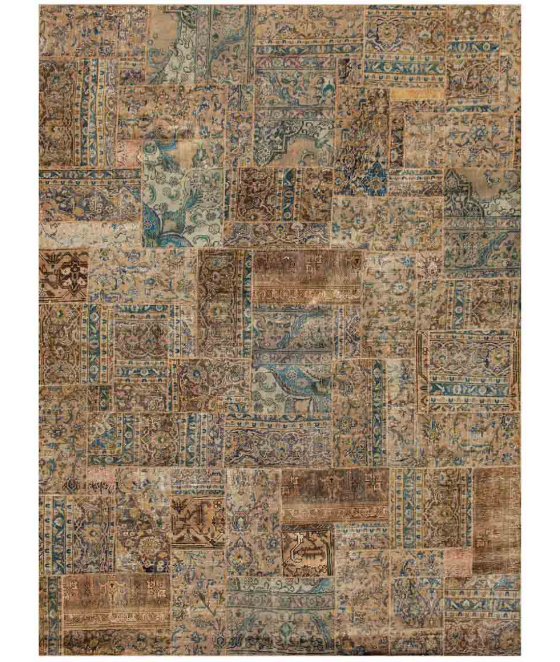 Hand Knotted Mosaic Wool Rug  - 8&#39; 1&quot; X 11&#39; 9&quot; 8&#39; 1&quot; X 11&#39; 9&quot; (246 X 358) / Beige / Brown