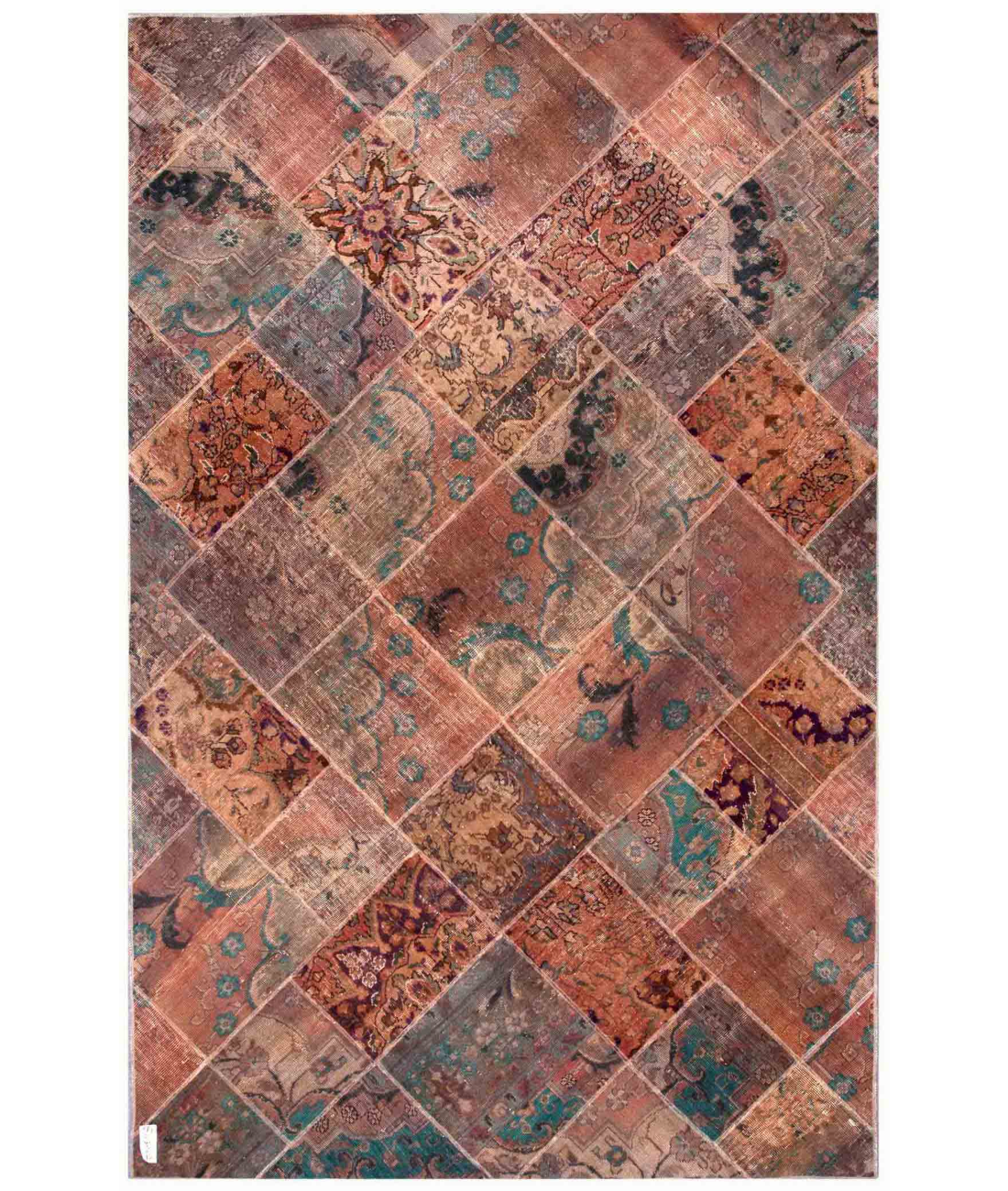 Hand Knotted Mosaic Wool Rug  - 6' 3" X 9' 1" 6' 3" X 9' 1" (191 X 277) / Multi / Multi