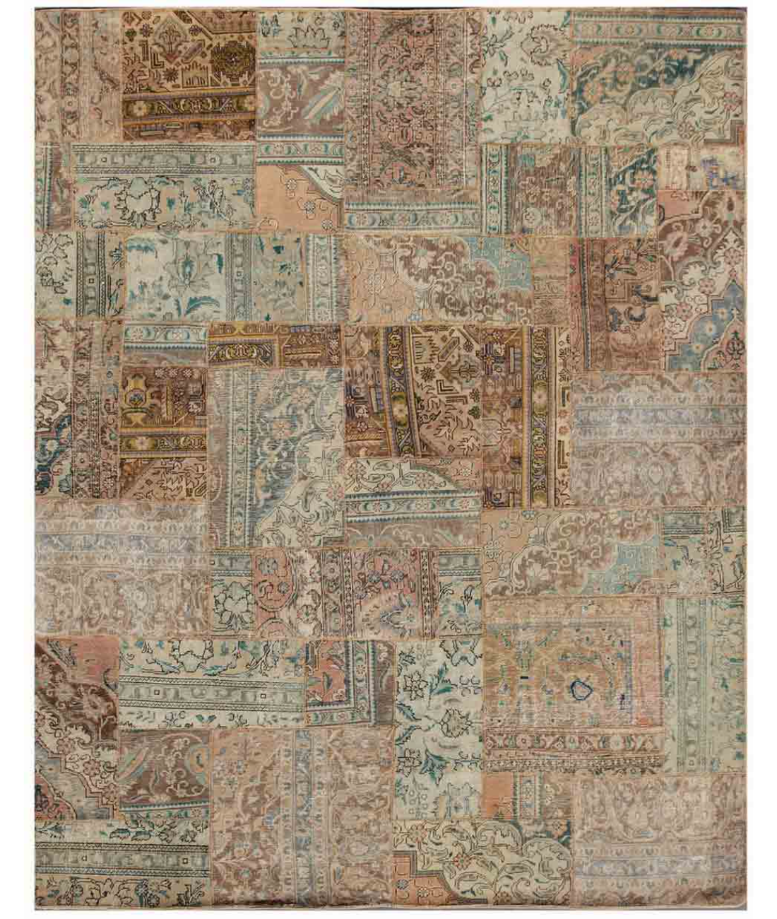 Hand Knotted Mosaic Wool Rug  - 7&#39; 1&quot; X 9&#39; 1&quot; 7&#39; 1&quot; X 9&#39; 1&quot; (216 X 277) / Beige / Green