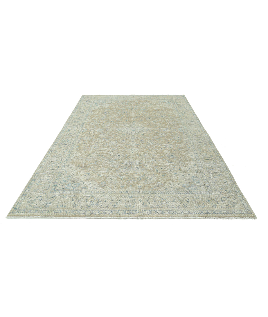 Hand Knotted Vintage Persian Nain Wool Rug - 6'7'' x 10'1'' 6'7'' x 10'1'' (198 X 303) / Taupe / Ivory