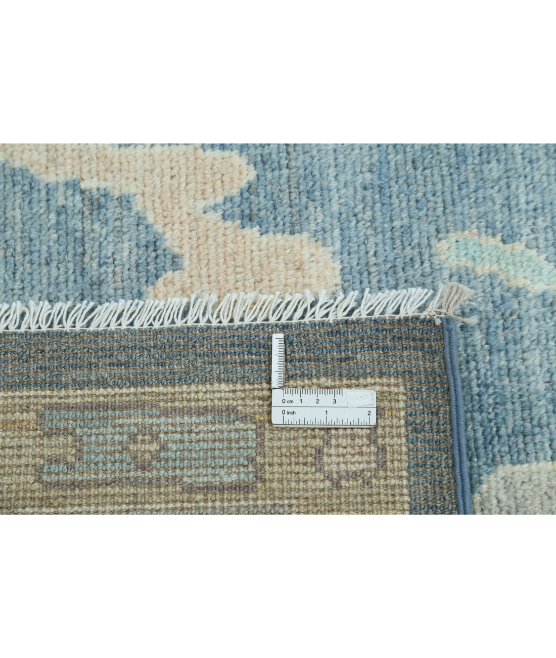 Hand Knotted Oushak Wool Rug - 7'11'' x 10'0'' 7'11'' x 10'0'' (238 X 300) / Blue / Green