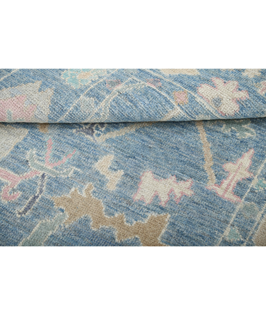 Hand Knotted Oushak Wool Rug - 4'0'' x 5'10'' 4'0'' x 5'10'' (120 X 175) / Blue / Blue