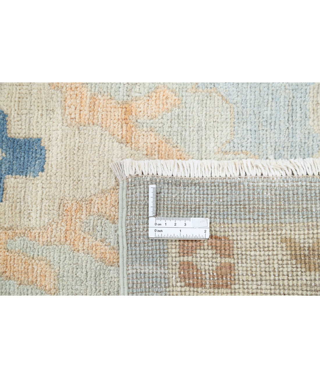 Hand Knotted Oushak Wool Rug - 10'1'' x 13'11'' 10'1'' x 13'11'' (303 X 418) / Blue / Green