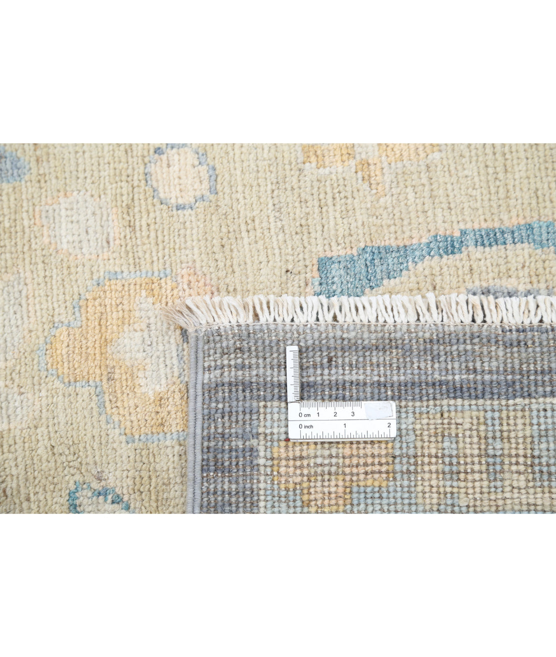 Hand Knotted Oushak Wool Rug - 8'11'' x 11'7'' 8'11'' x 11'7'' (268 X 348) / Blue / Grey