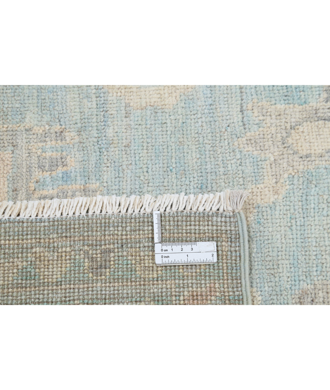 Hand Knotted Oushak Wool Rug - 6'0'' x 8'10'' 6'0'' x 8'10'' (180 X 265) / Green / Ivory