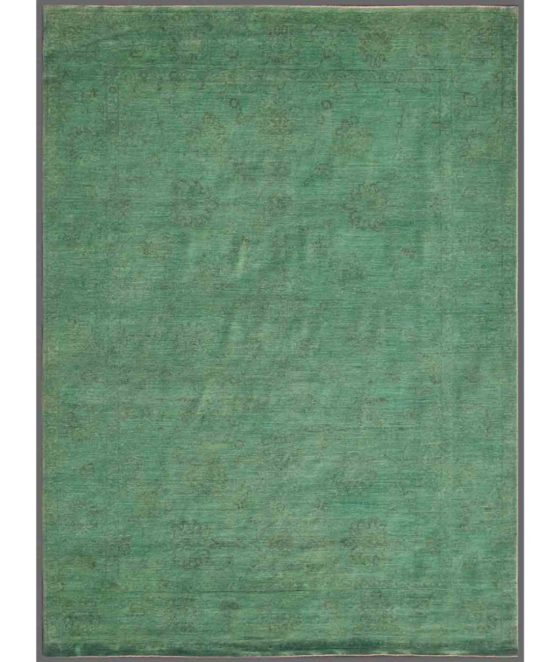 Hand Knotted Overdye Wool Rug  - 8&#39; 2&quot; X 11&#39; 4&quot; 8&#39; 2&quot; X 11&#39; 4&quot; (249 X 345) / Green / N/A