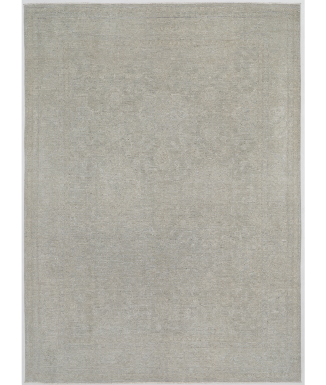 Hand Knotted Overdye Wool Rug  - 8' 9" X 12' 4" 8' 9" X 12' 4" (267 X 376) / Silver / Silver