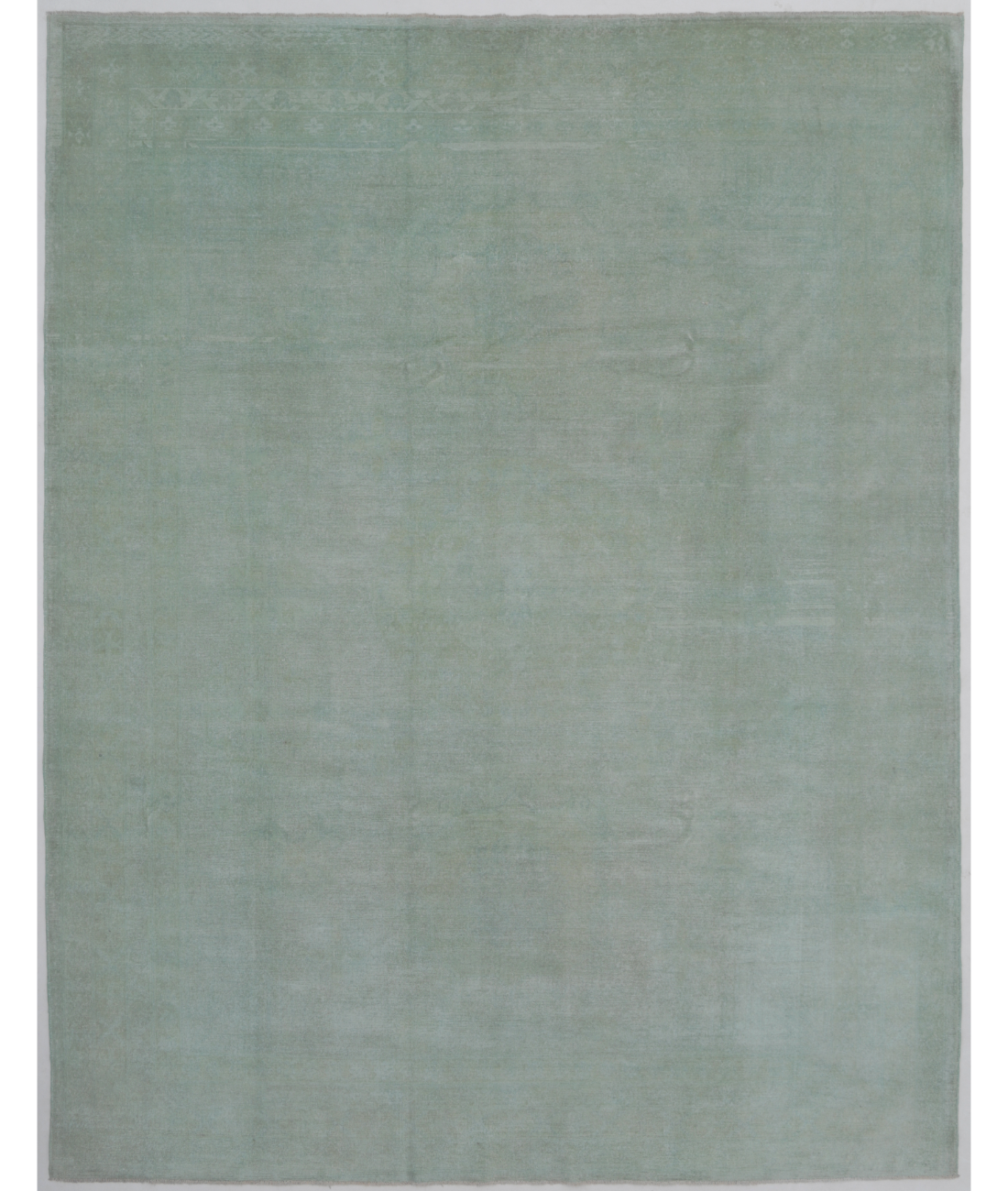 Hand Knotted Overdye Wool Rug  - 8' 11" X 11' 5" 8' 11" X 11' 5" (272 X 348) / Green / Silver