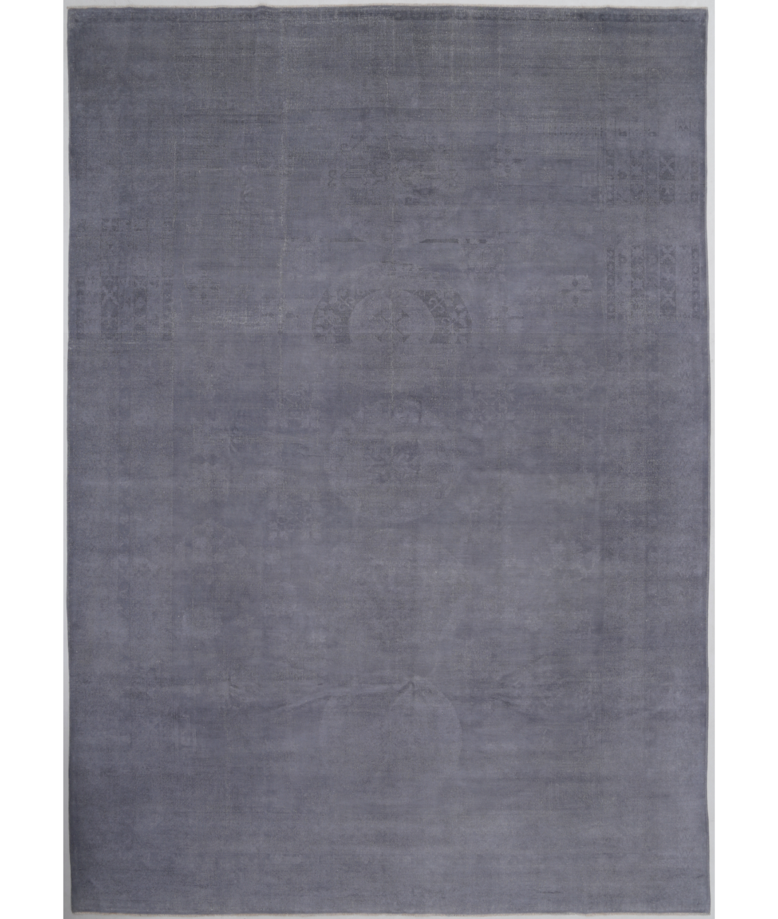 Hand Knotted Overdye Wool Rug  - 11' 11" X 17' 1" 11' 11" X 17' 1" (363 X 521) / Grey / Grey