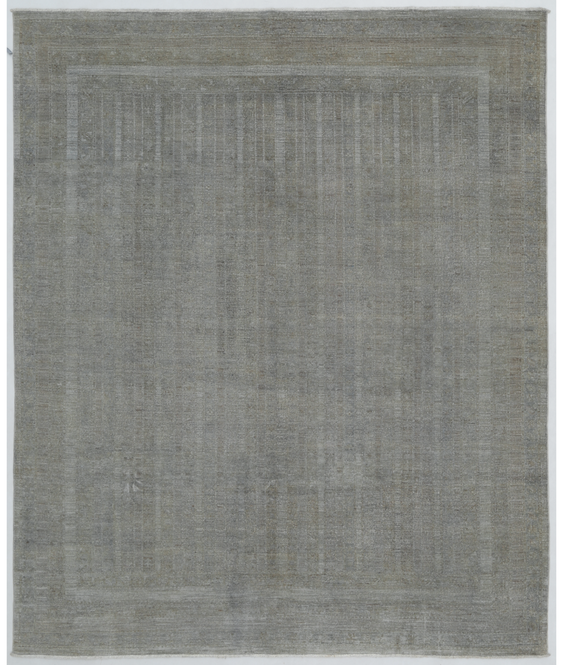 Hand Knotted Overdye Wool Rug  - 8&#39; 1&quot; X 9&#39; 5&quot; 8&#39; 1&quot; X 9&#39; 5&quot; (246 X 287) / Grey / Grey