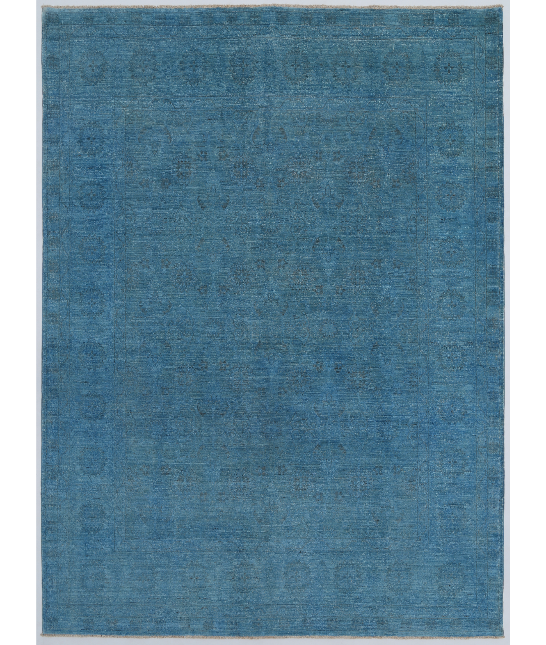 Hand Knotted Overdye Wool Rug  - 6&#39; 3&quot; X 8&#39; 5&quot; 6&#39; 3&quot; X 8&#39; 5&quot; (191 X 257) / Blue / Blue