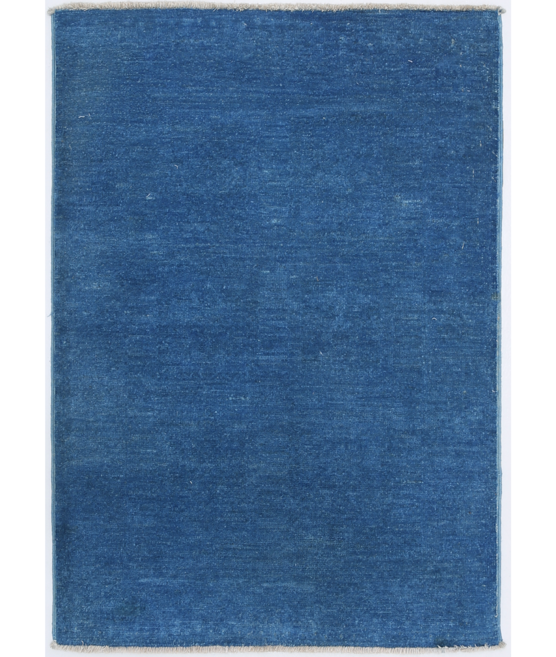 Hand Knotted Overdye Wool Rug  - 2' 3" X 3' 2" 2' 3" X 3' 2" (69 X 97) / Blue / Blue