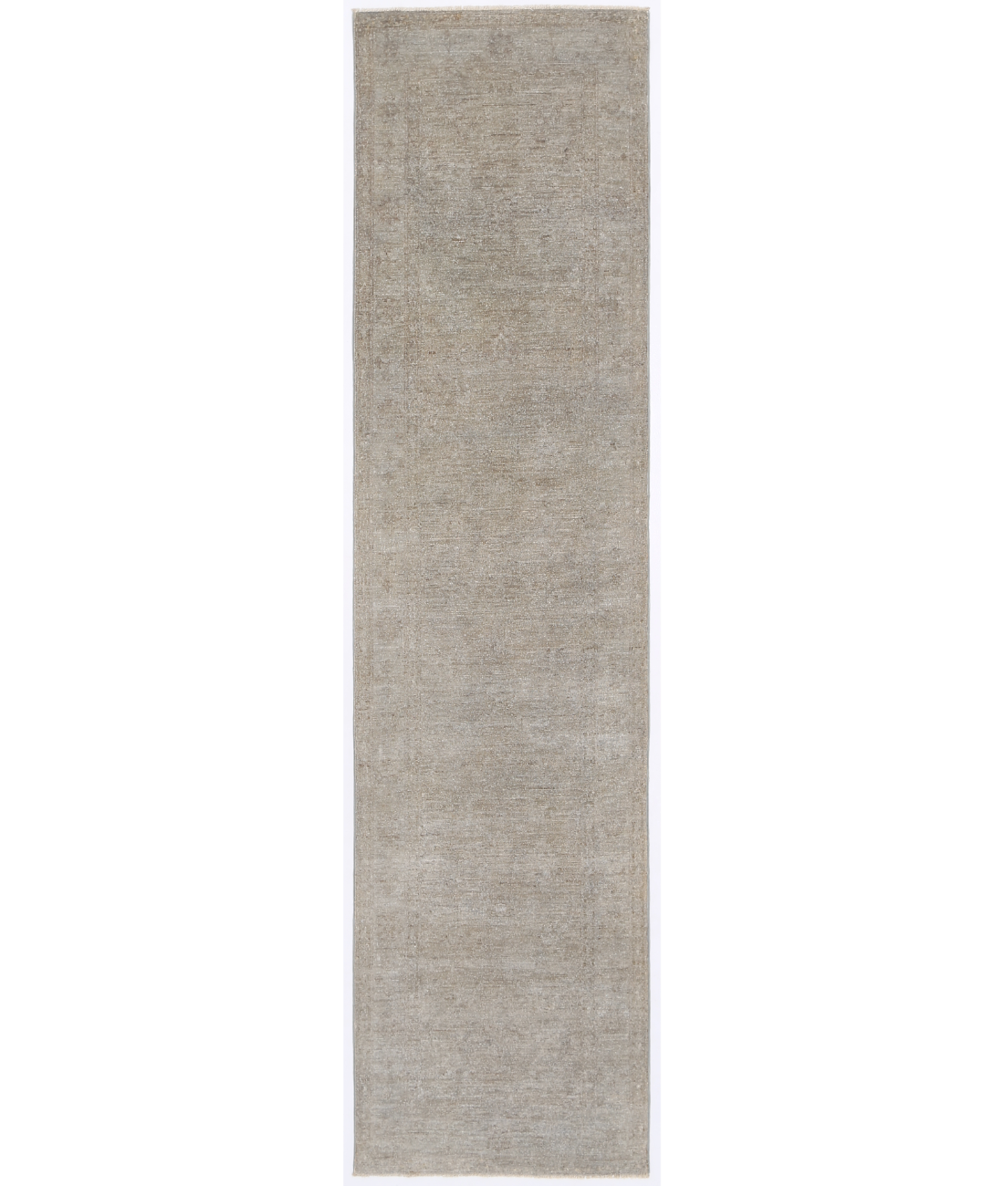 Hand Knotted Overdye Wool Rug  - 2' 7" X 10' 1" 2' 7" X 10' 1" (79 X 307) / Grey / Grey