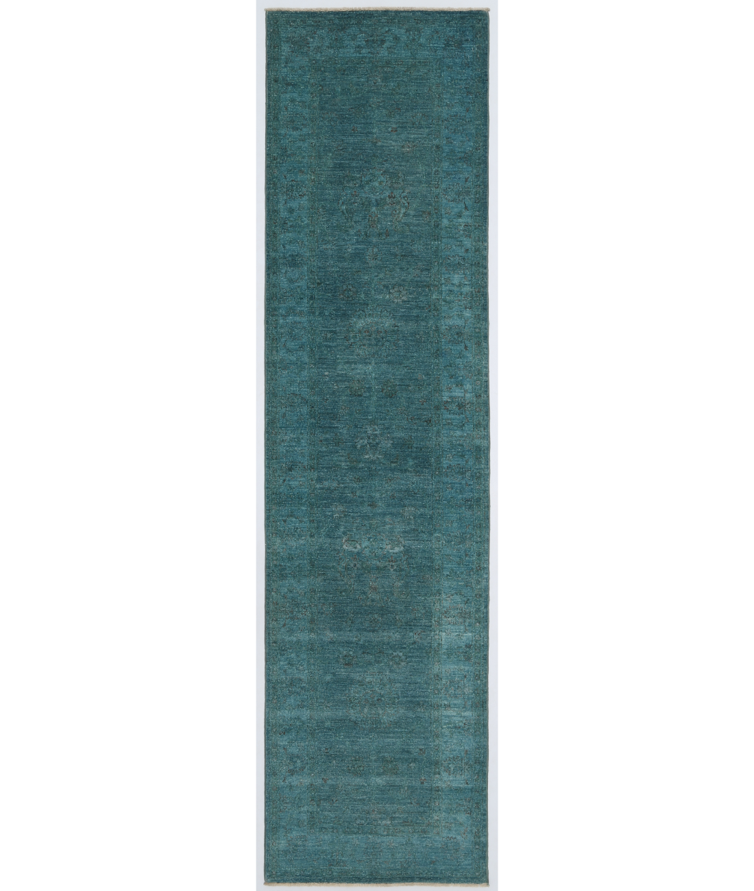 Hand Knotted Overdye Wool Rug  - 2&#39; 6&quot; X 10&#39; 0&quot; 2&#39; 6&quot; X 10&#39; 0&quot; (76 X 305) / Blue / Blue