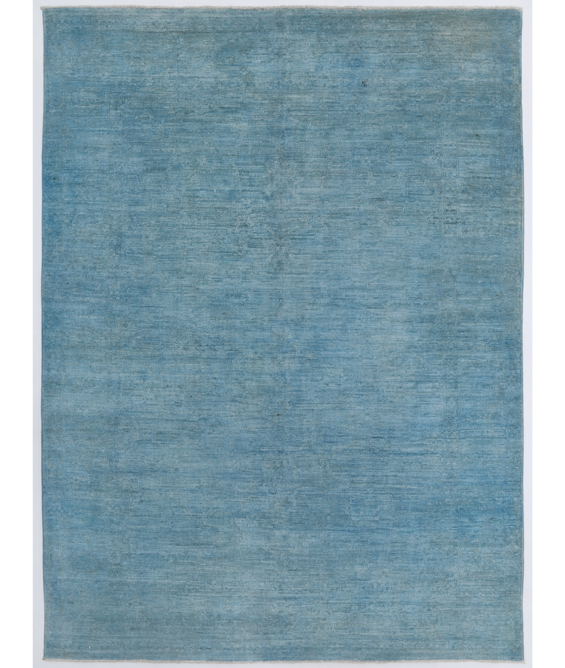 Hand Knotted Overdye Wool Rug  - 4' 11" X 6' 7" 4' 11" X 6' 7" (150 X 201) / Blue / Blue