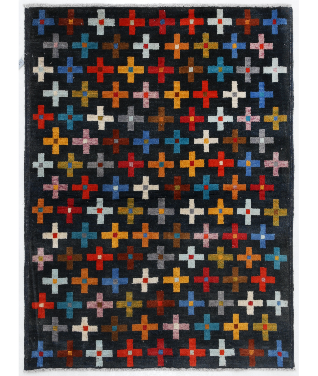 Hand Knotted Revival Wool Rug  - 2' 9" X 3' 11" 2' 9" X 3' 11" (84 X 119) / Black / Multi