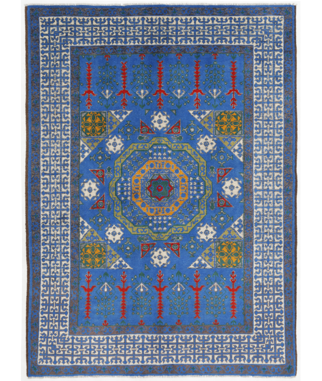 Hand Knotted Revival Wool Rug  - 5&#39; 8&quot; X 7&#39; 10&quot; 5&#39; 8&quot; X 7&#39; 10&quot; (173 X 239) / Blue / Ivory