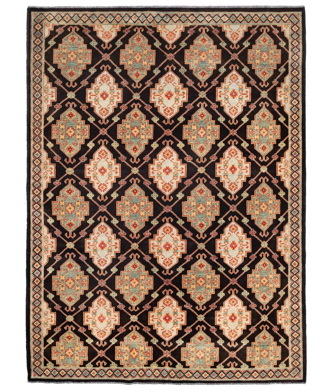 Hand Knotted Revival Wool Rug  - 5&#39; 7&quot; X 7&#39; 8&quot; 5&#39; 7&quot; X 7&#39; 8&quot; (170 X 234) / Brown / Green