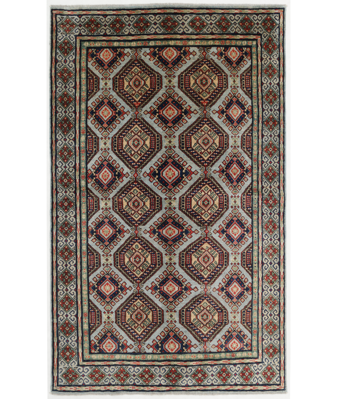 Hand Knotted Revival Wool Rug  - 4&#39; 10&quot; X 7&#39; 10&quot; 4&#39; 10&quot; X 7&#39; 10&quot; (147 X 239) / Blue / Red