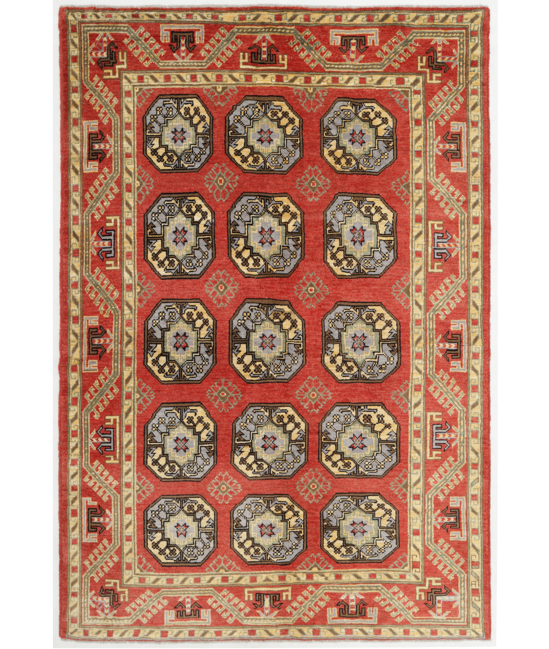 Hand Knotted Revival Wool Rug  - 5&#39; 6&quot; X 8&#39; 3&quot; 5&#39; 6&quot; X 8&#39; 3&quot; (168 X 251) / Red / Beige